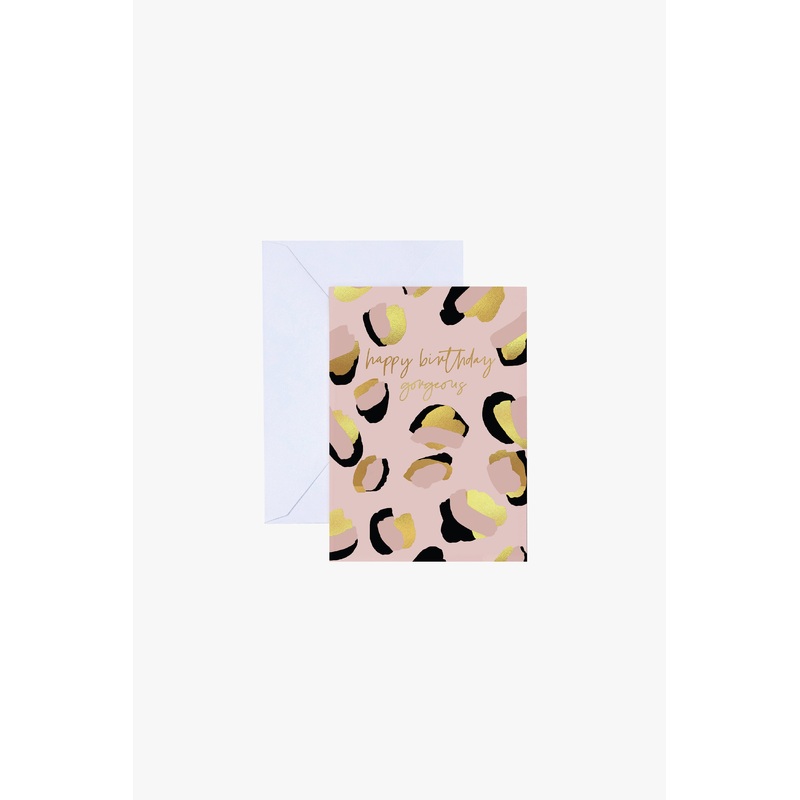 Happy Birthday Gorgeous Pink Leopard Print Greeting Card