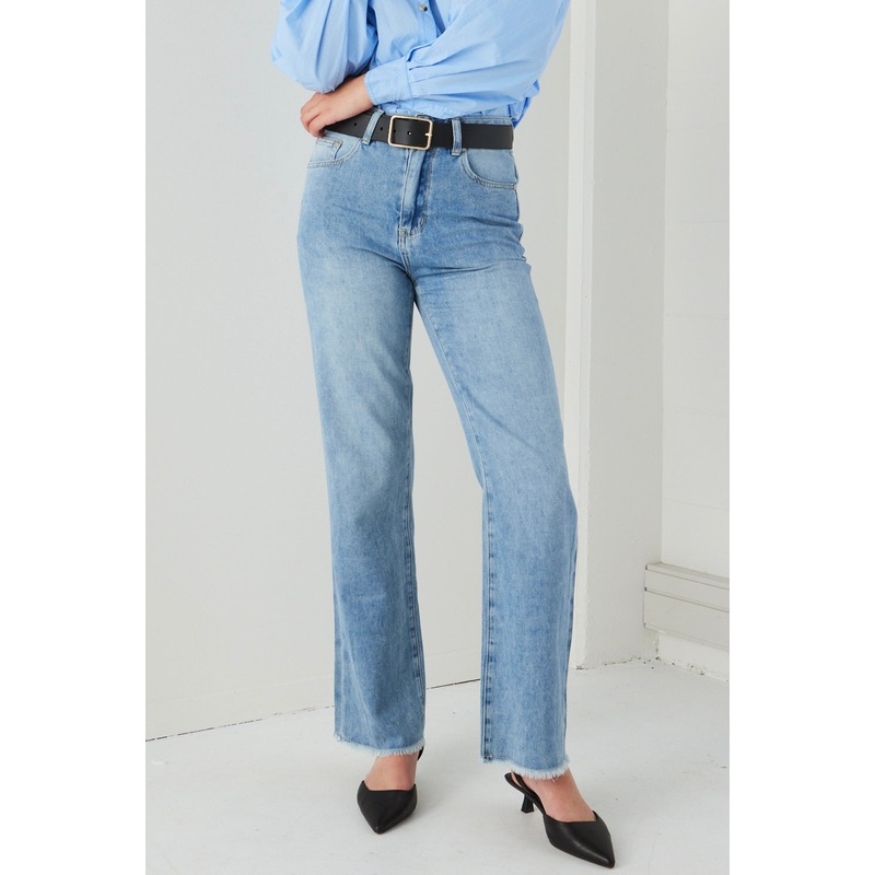 Juniper Mid Blue High Waist Wide Leg Jean