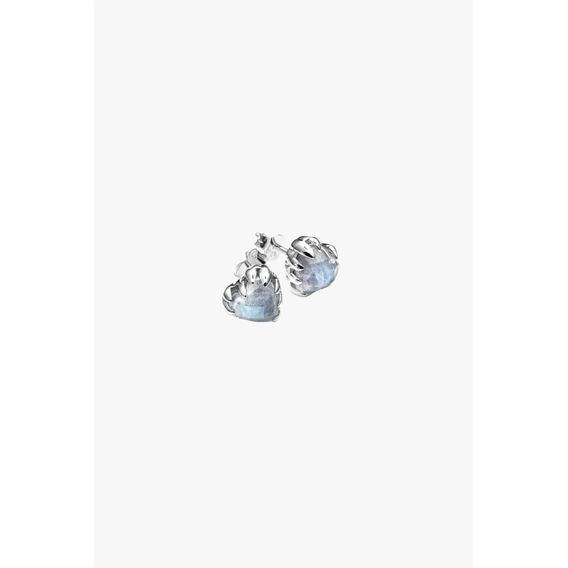 Love Claw Heart Moonstone Stud Earring