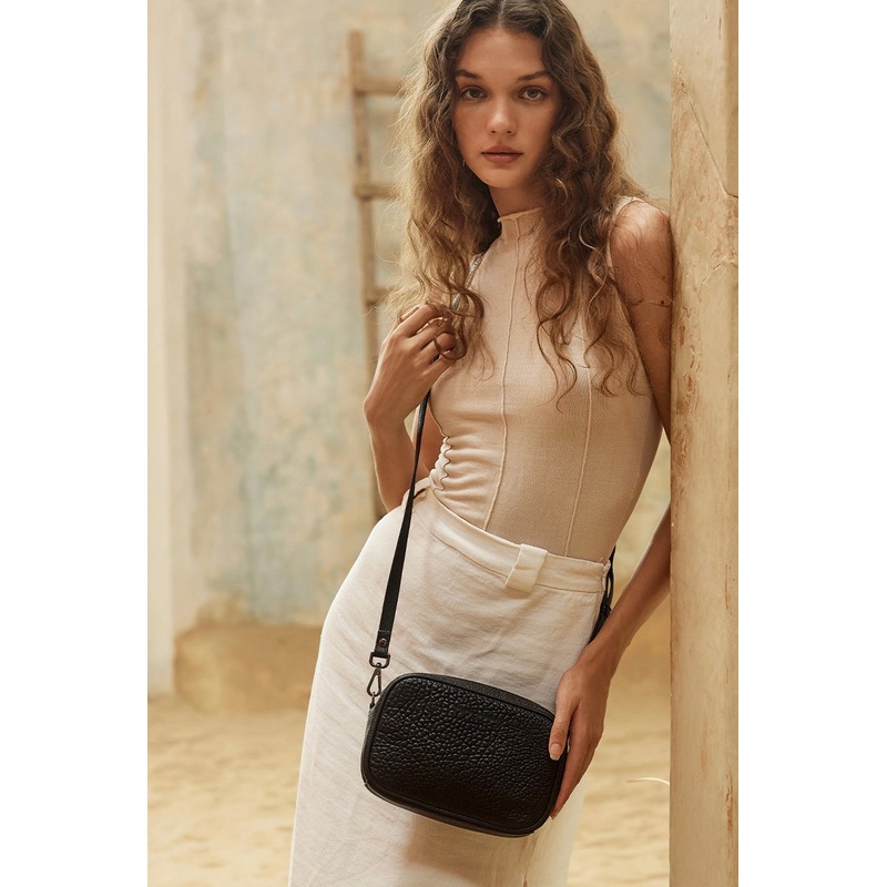 Plunder Black Bubble Cross Body Bag
