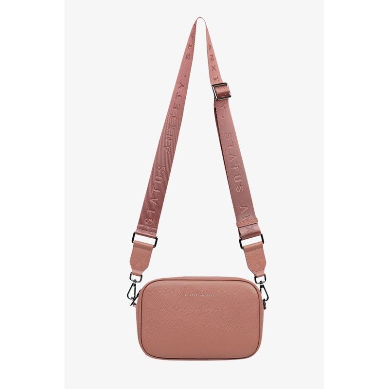 Plunder Dusty Rose Crossbody Black Webbed Strap