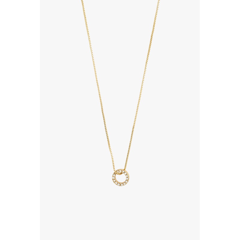Rogue Crystal Halo Recycled  EOL Gold Plated Necklace