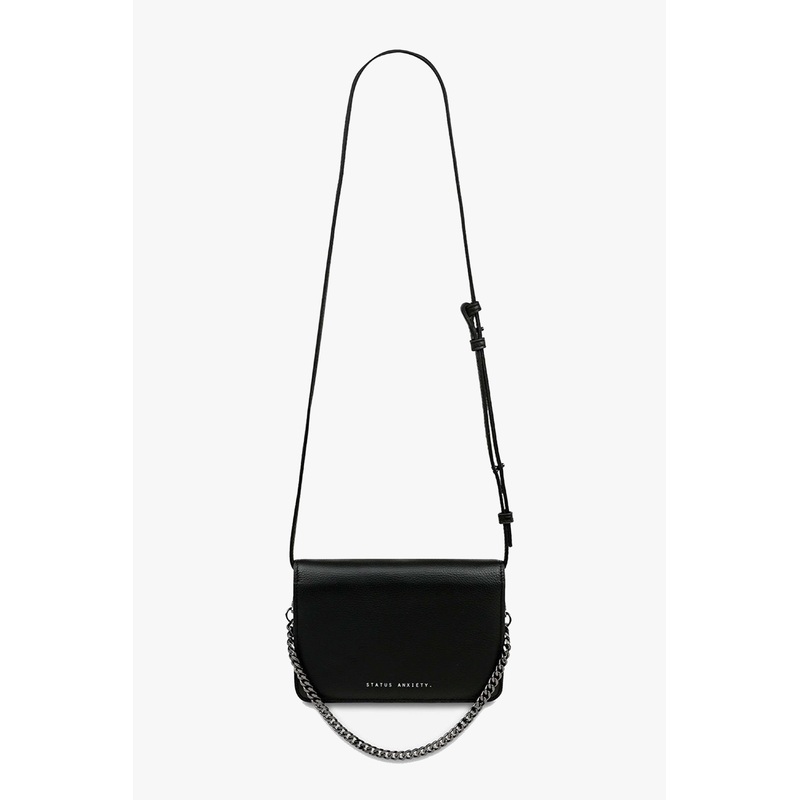 She Burns Black Leather Crossbody Bag