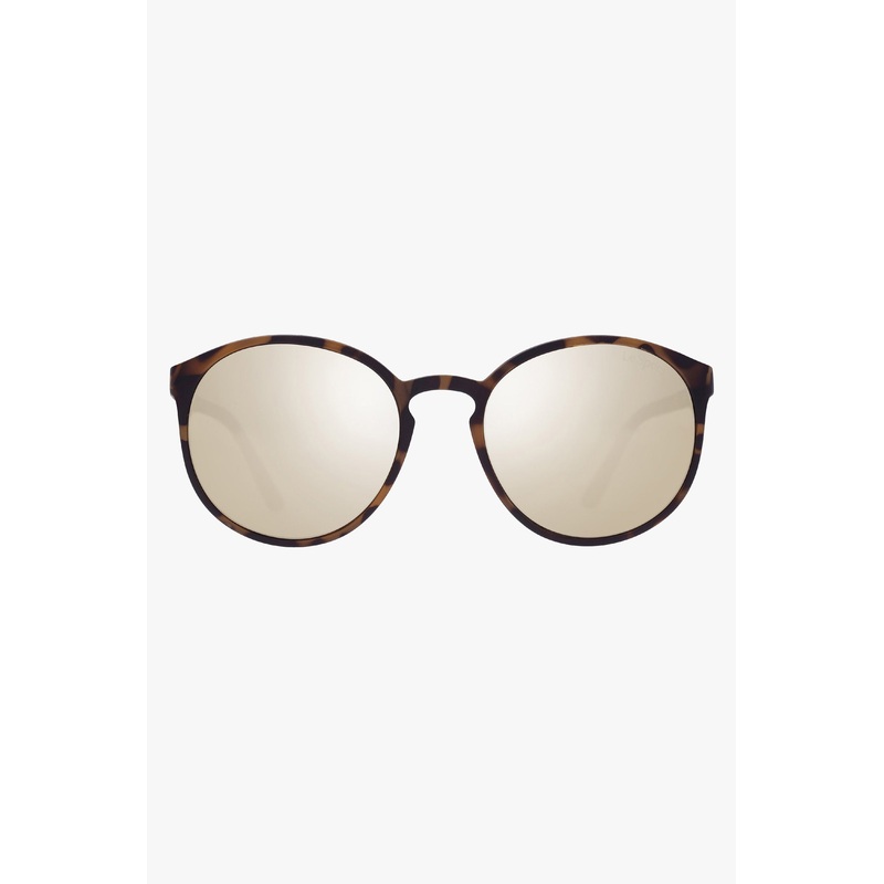 Swizzle Thin Round Matte Tort Gold Mirror Sunglasses