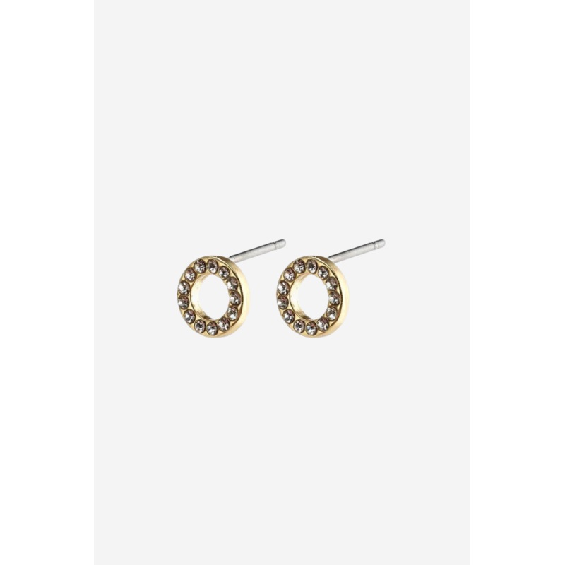 Tessa Preciosa Crystals on Small Gold Circle EOL Studs