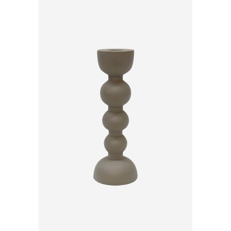 Textured White Stacked Ball 23cm Candle Stick