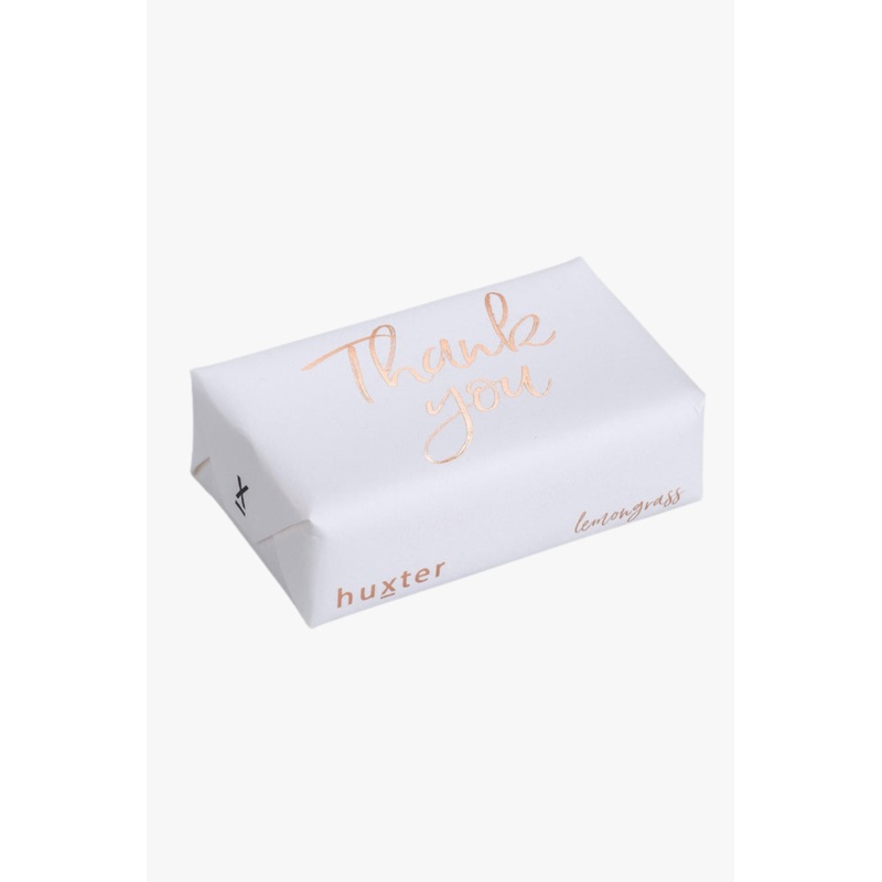 Thank You White Rose Gold Foil Lemongrass Wrapped Soap Bar