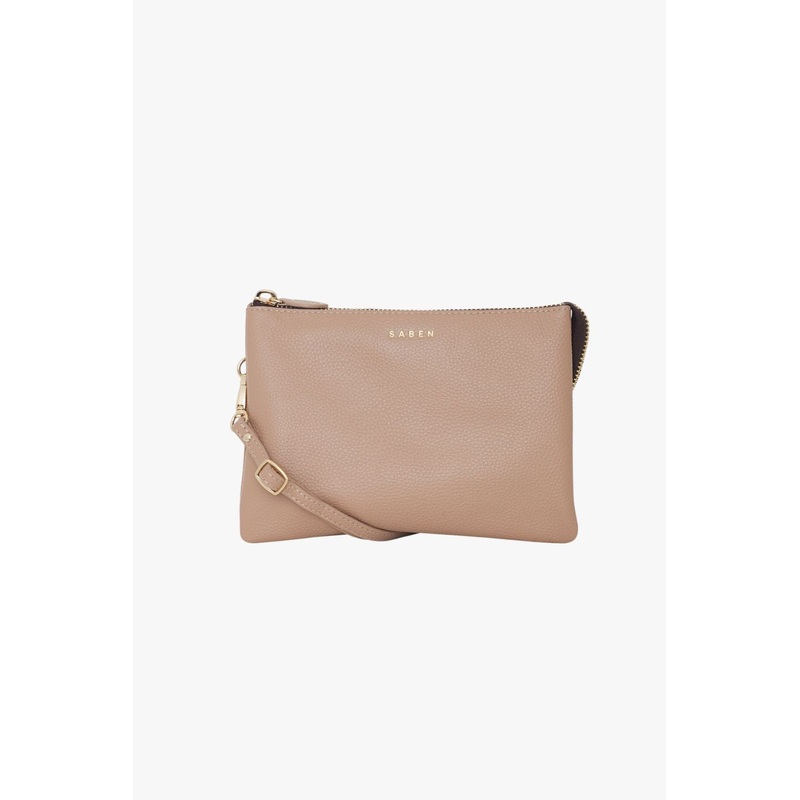 Tilly’s Big Sis Taupe Leather Crossbody Bag