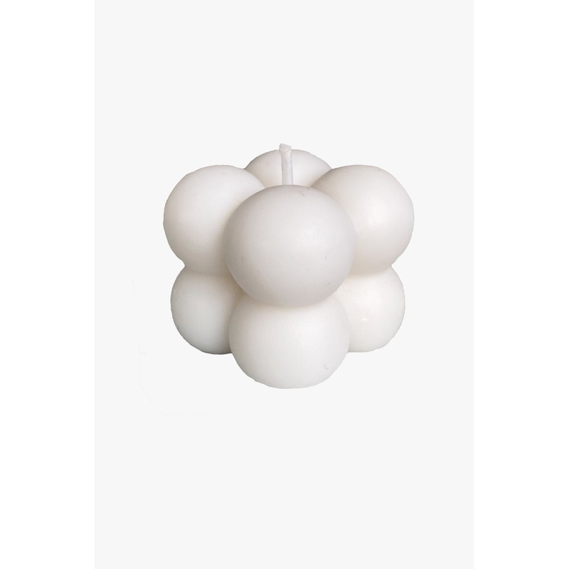 Tiny White Baby Bubble Unscented Candle