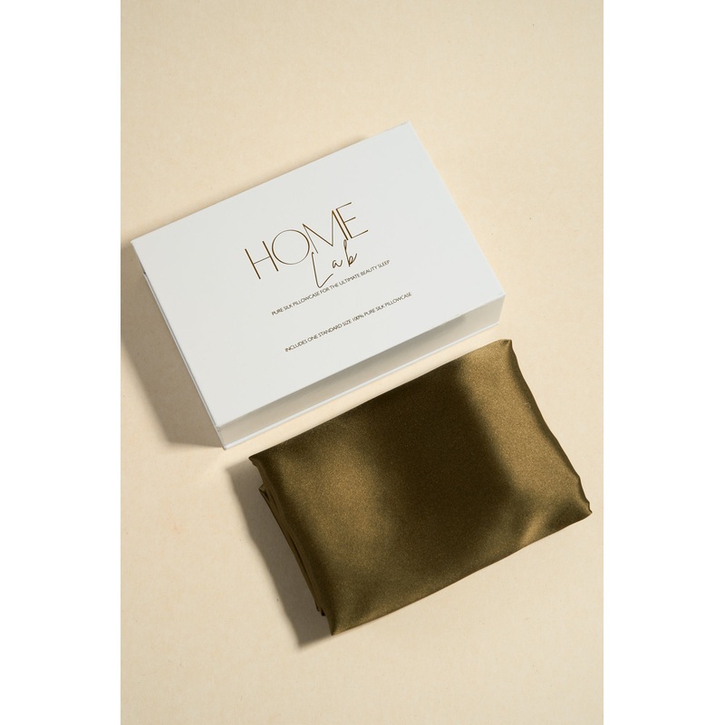 100% Silk Beauty Pair Pillowcases Olive 48x73cm