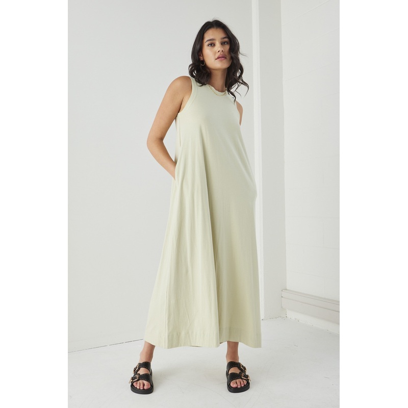 Base Sage Knit Swing Dress