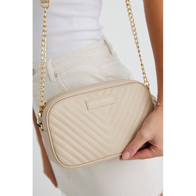 Berlin Shell Leather Chevron Quilted Bag