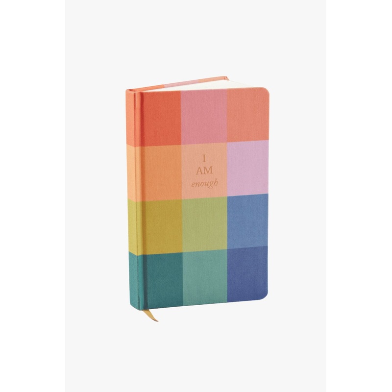 Book Cloth Journal Rainbow Check I Am Enough