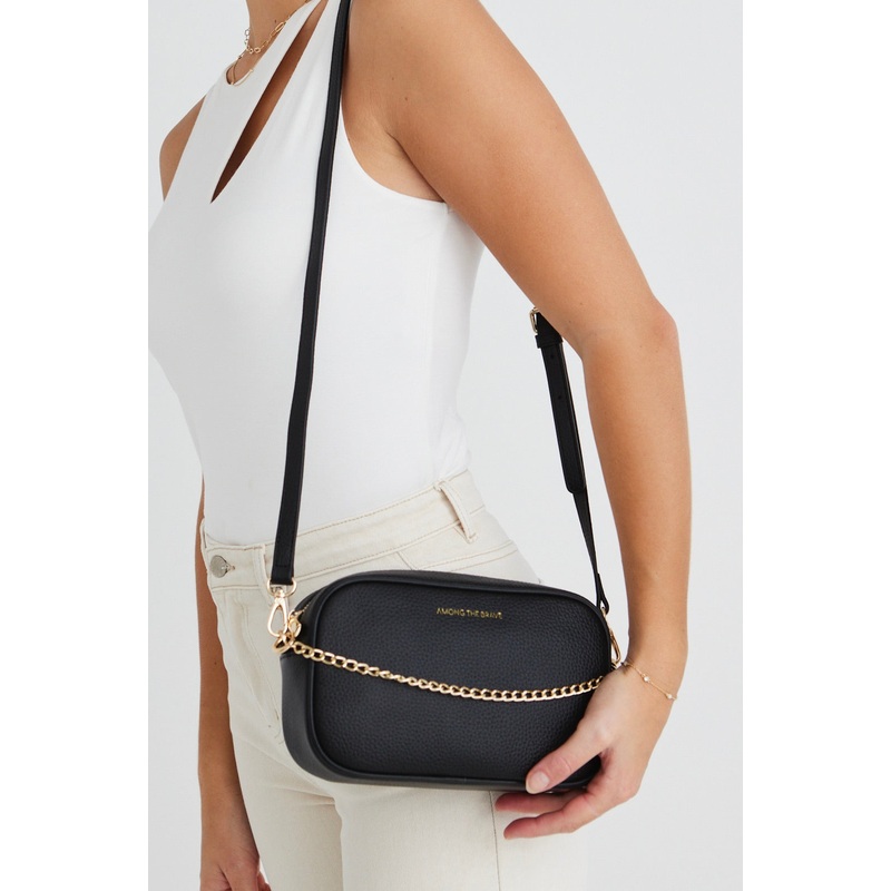 Boston Black Leather Camera Bag