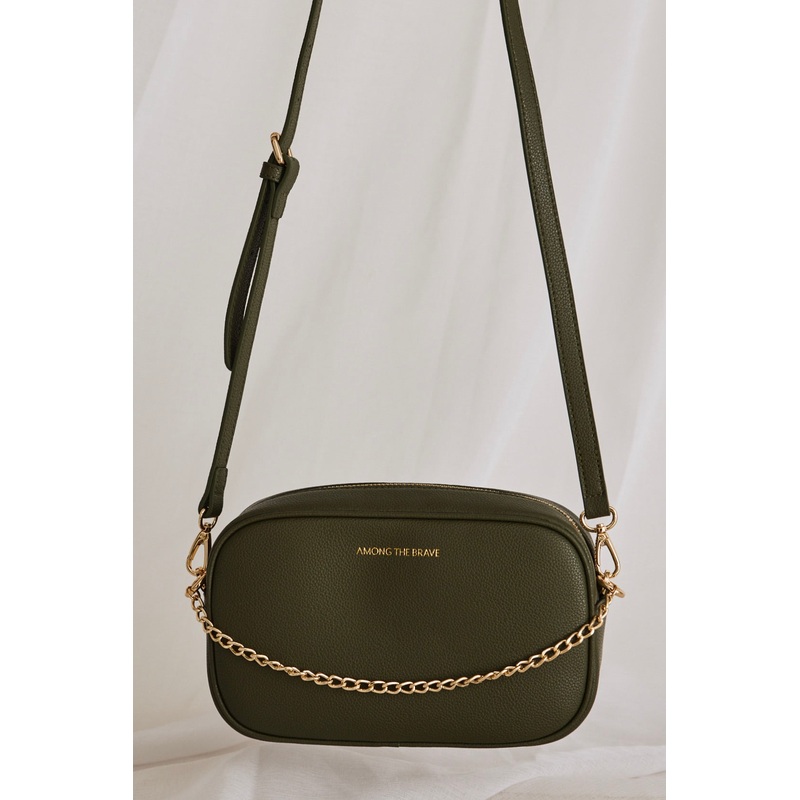 Boston Khaki Leather Camera Bag