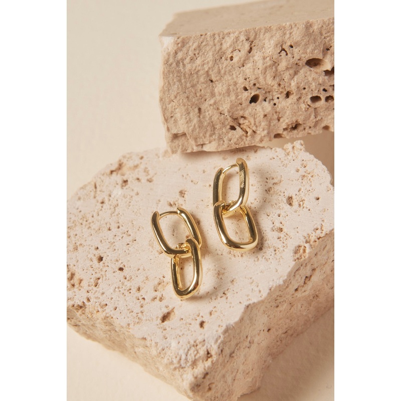Chunky Chain EOL Gold Earrings