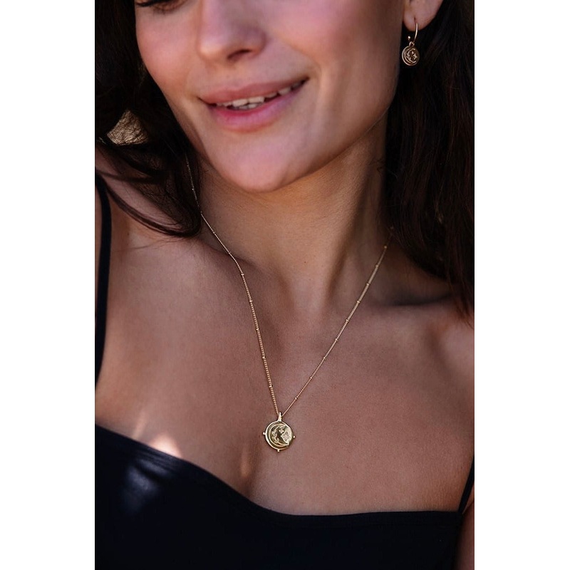 Ethereal 18k Gold Plate EOL Circle Pendant Necklace