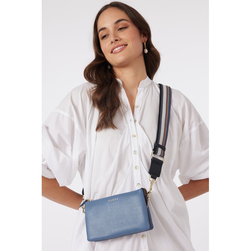 Feature Black + White + Navy Webbing Strap