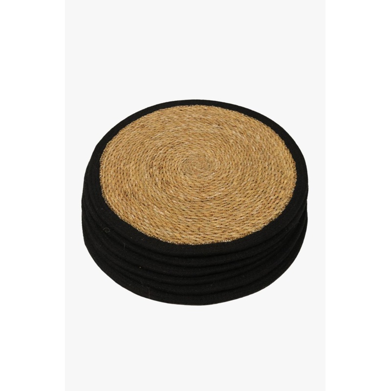 Jute Seagrass Natural Black Placemat