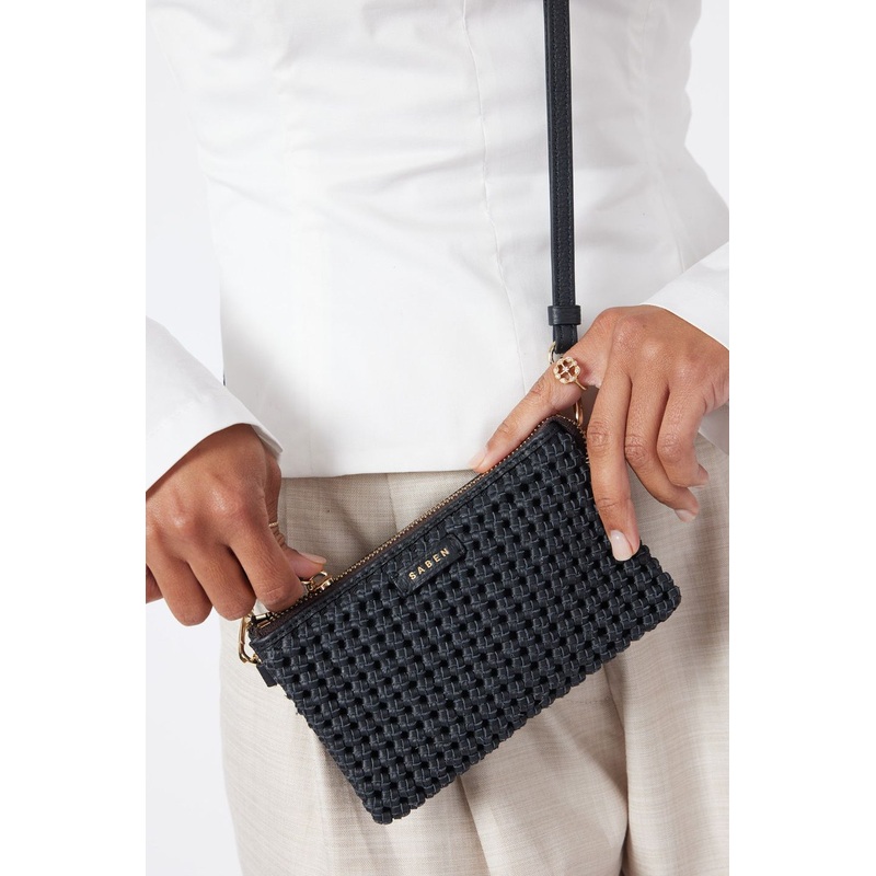 Lily Black Braid Crossbody Bag