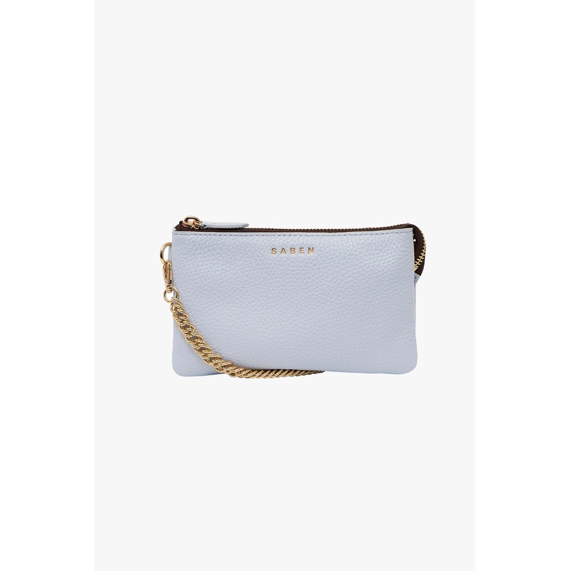Lily Whisper Blue Chain Strap Leather Crossbody Bag