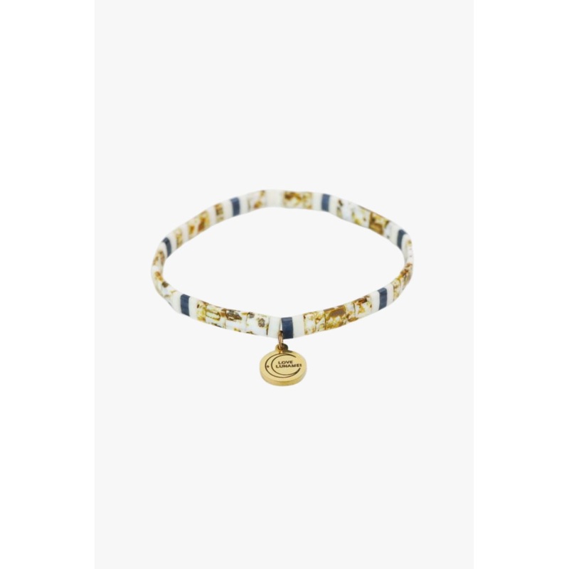 Love Gold White Charcoal with Gold Charm Bracelet