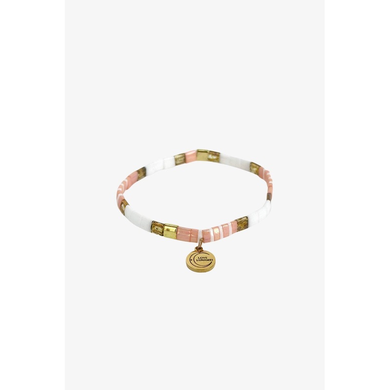 Love Pink Gold White with Gold Charm Bracelet