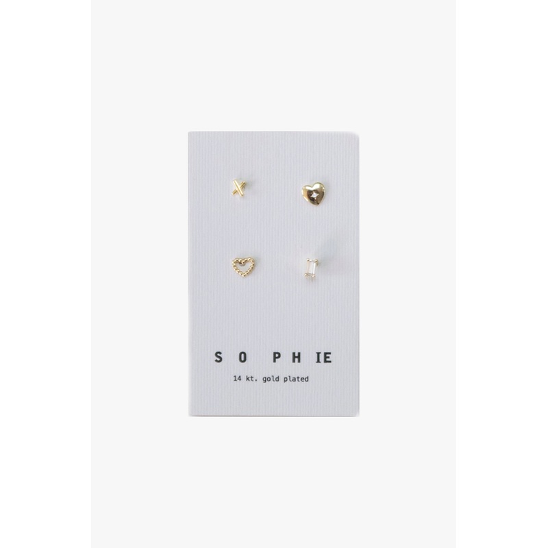 Love You Gold Stud Earring Set