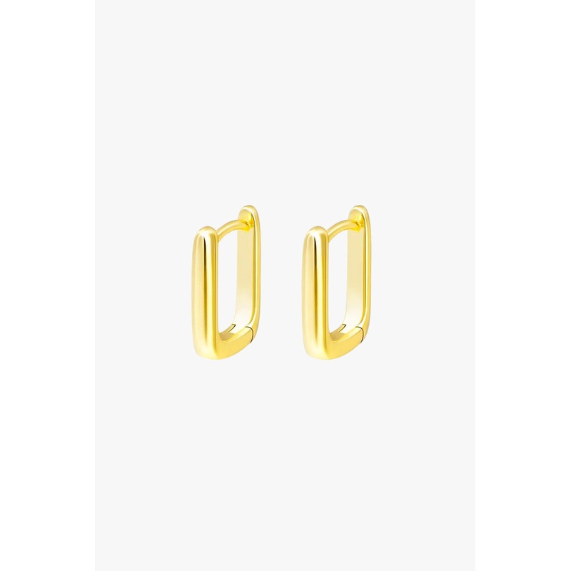 Marle Rectangle Gold Hoop EOL Earrings