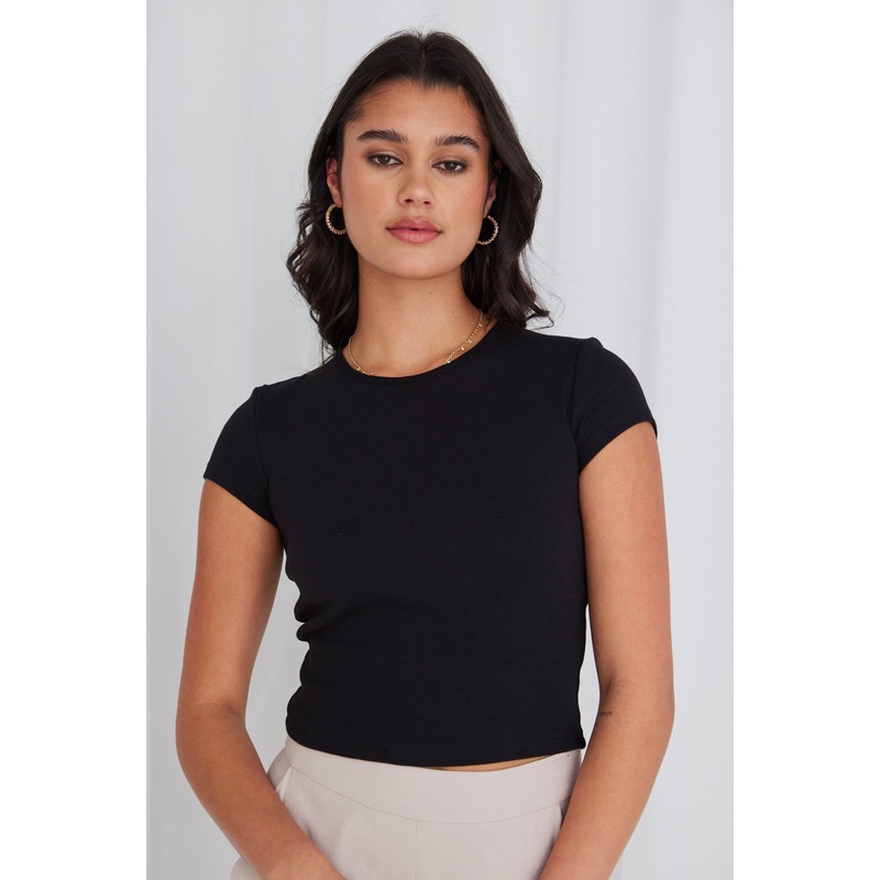 Only Black Baby Rib Tee