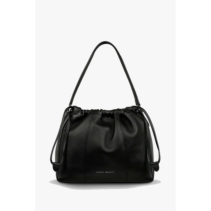 Point Of No Return Black Drawstring Shoulder Bag