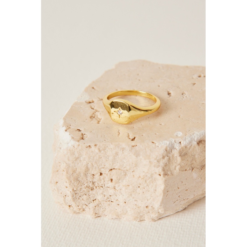 Rectangle Signet EOL Gold Ring