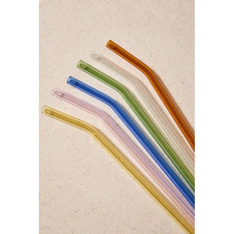 Reusable Glass Multi Colour Drinking Straws