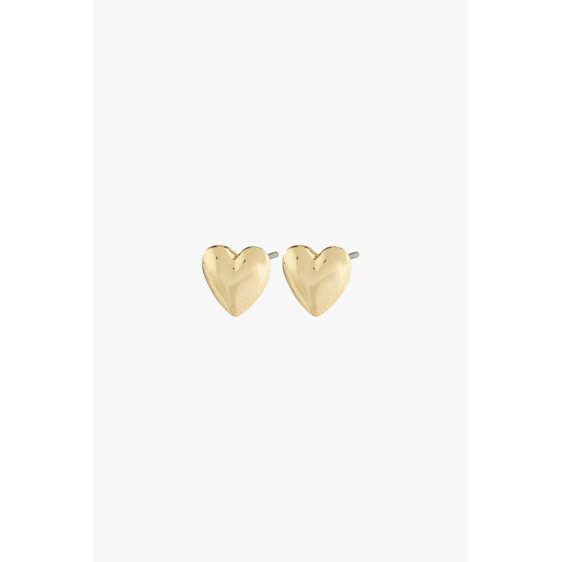 Sophia Recycled Puffy Heart Gold Stud EOL Earrings