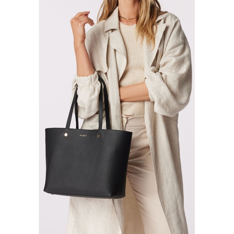 Tilbury Leather Shoulder Bag Black + Prussian