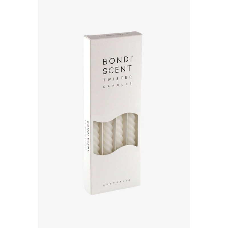 Twisted White Colour Taper Candles
