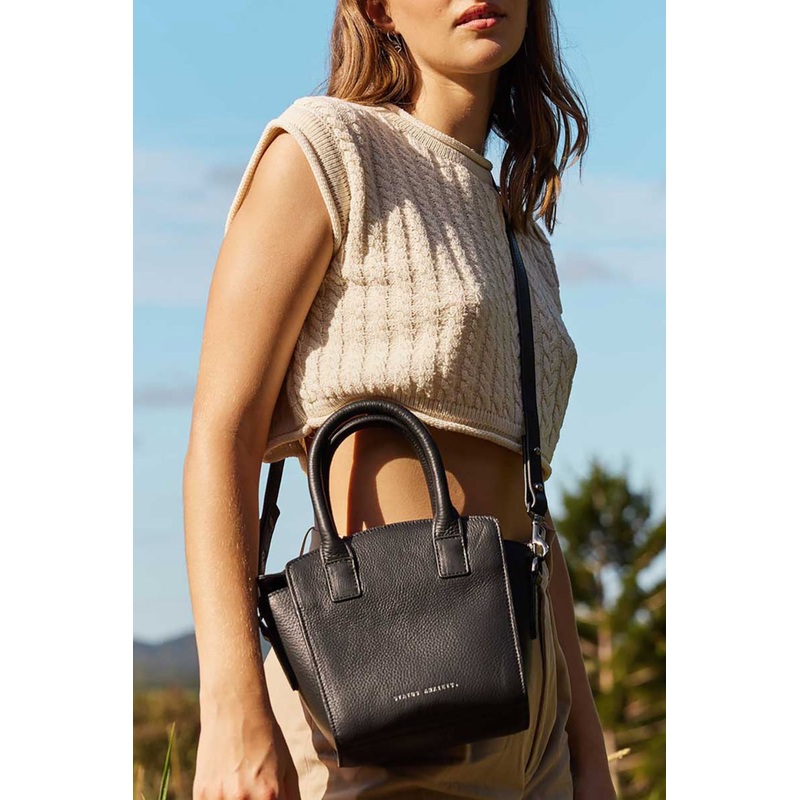 Worst Behind Us Black Leather Bag