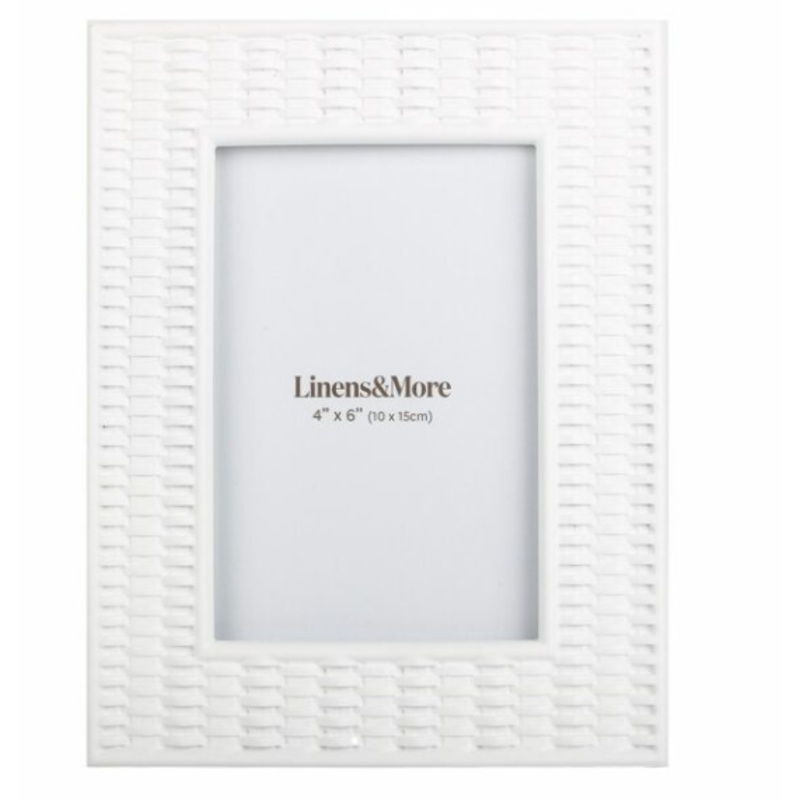 Woven White 4×6 Photo Frame