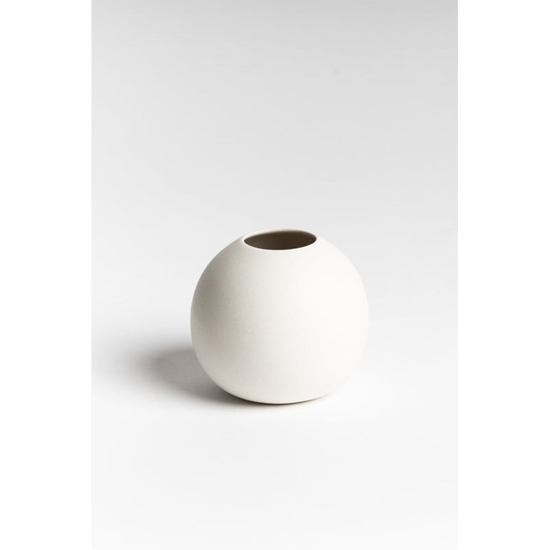 Boban White Round Vase