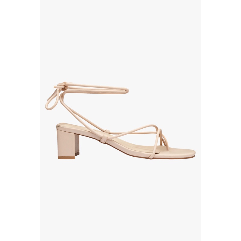 Cameo Strappy Wrap Tie Nude Leather Heel