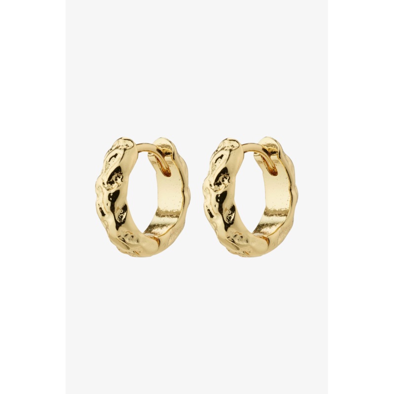 Carla Recycled Gold Plated EOL Huggie Hoop Earrings