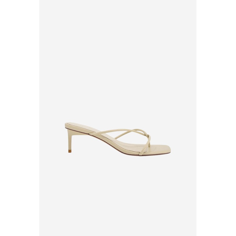 Chrissy Parchment Thin Strap Mule Heel