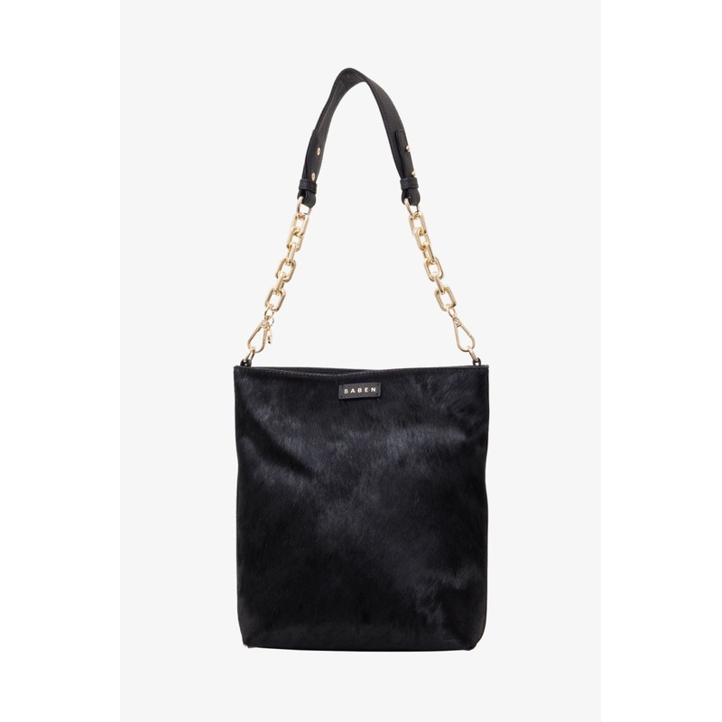 Claudette Crossbody Black Haircalf Crossbody Bag