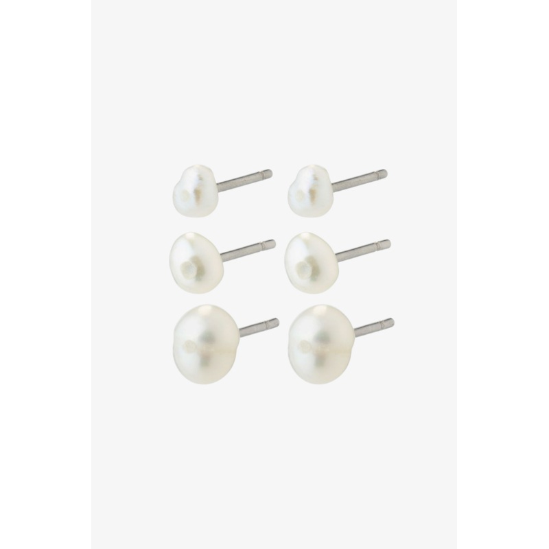Edil Fresh Water Pearl EOL 3 in 1 Set Stud Earrings