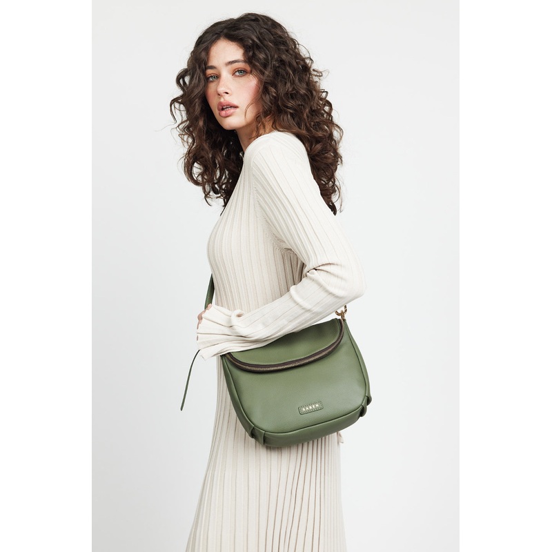 FiFi Cactus Leather Shoulder Bag