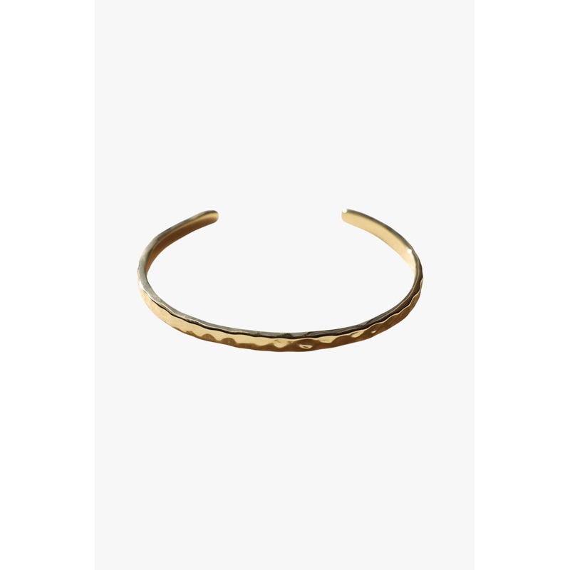 Gaia 18k Gold Plate Soft Hammered Cuff Bangle