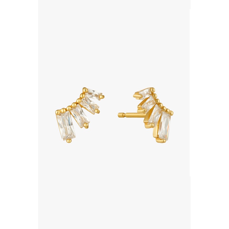 Glow Getter Crystal Gold Bar Stud EOL Earrings