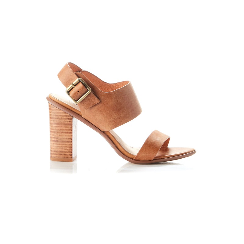 Havana Tan Leather Block Heel Shoe