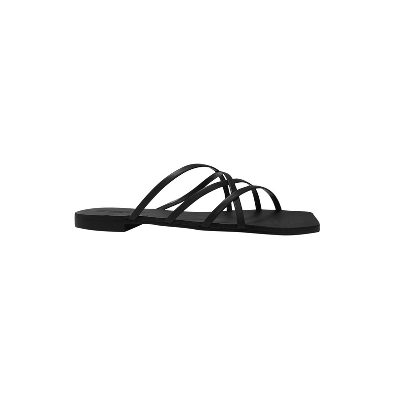 Juniper Black Strappy Flat Slide