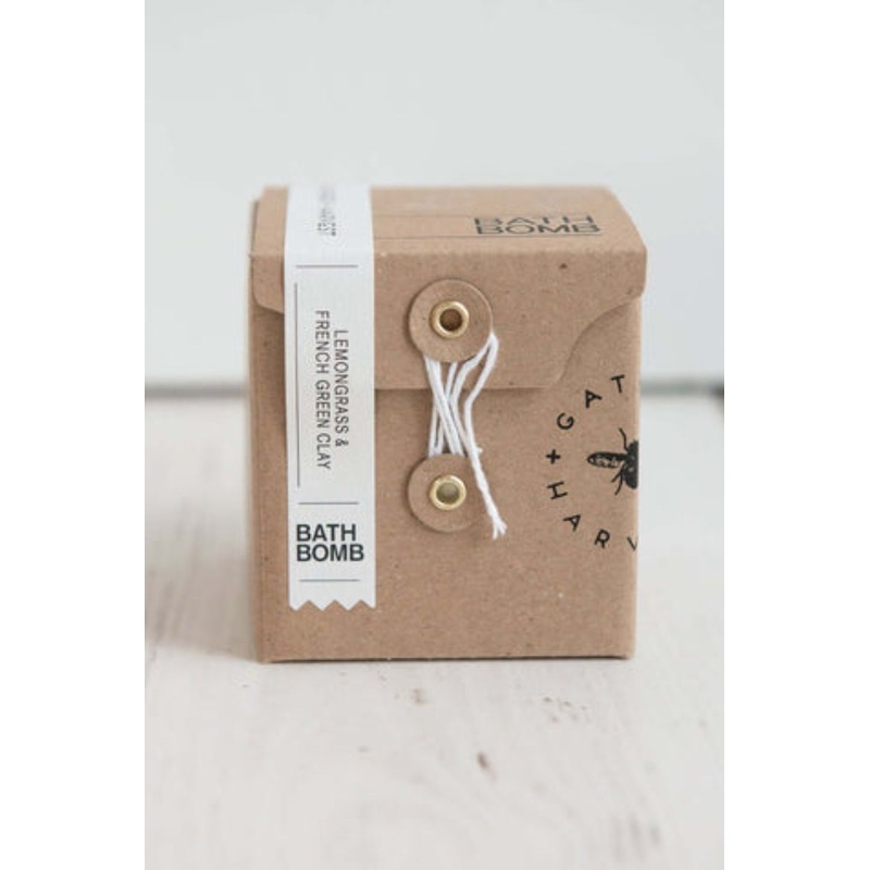 Lemongrass + Green Clay Natural Vegan Bath Bomb